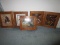 Lot - 3 Prints in Matching Wood Frame, 1 Photo of Dogs