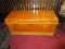 Wooden Storage Chest w/ Filtered Lock, Mid-Century Modern Design