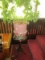 Round Wooden Stained Pedestal Side Table w/ Planter & Plant