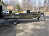 2000 Duracraft Metal Fishing Boat SC-8637-BH with 9.9 HP  Honda Motor & Wesco Boat Trailer