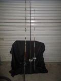 Lot - 3 Spinning Combo Fishing Rods, Various Lengths w/ Reels