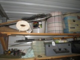 Shelves Lot - 2 Nets, Berkley Rod, Tackle Box, Buckets, Boxes, Etc.