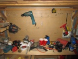 Wall Lot - Drills, Skil-Saw, Pots w/ Nails, Paint Pots, Nails, Drill-Bits, Etc.