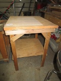 2-Tier Unfinished Wooden Work Table