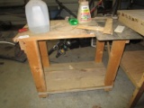 2-Tier Unfinished Wooden Work Table