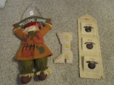 Wall Décor Lot - Welcome Home Scarecrow, Hawaii Fabric Letter Organizer