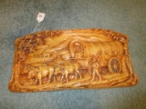 Clay/Ceramic Pilgrim Ox/Cart Wall Art