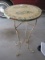 Wrought Iron Base Mosaic Tile Top Floral Design Table