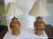 Pair - Stylish Ceramic Ginger Jar Design Lamps w/ Pierced Lattice Accent & Night Light Base