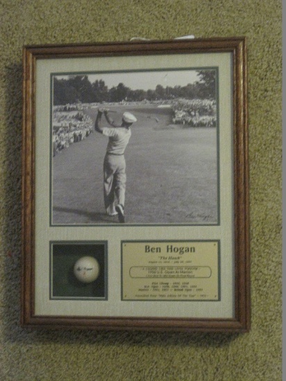 Ben Hogan "The Hawk" Autopen Signed Photograph Monogrammed #2 Golf Ball