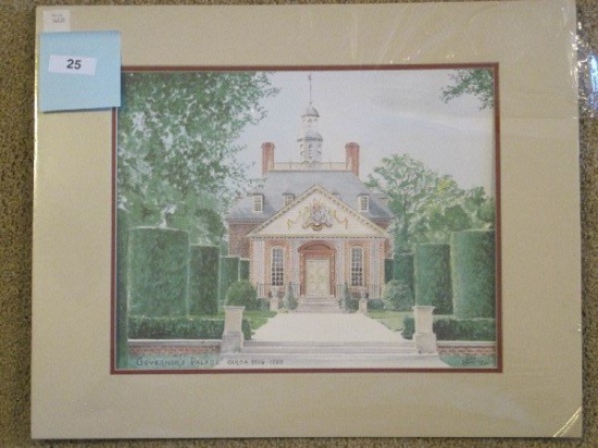 Heritage Art "The Governor's Palace" by Artist Ann Charlton Print w/ Matt
