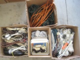 Lot - Misc. Drop Cords, 3 Prong Adapters, Timers, Sockets, Etc.