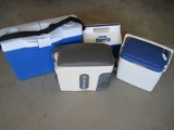 Lot - 4 Coolers Little Playmate, Coleman Personal 8, Rubbermaid & Battery Powered Cooler