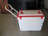 Multi-Function Rolling Cooler w/ Table & 2 Chairs, Great For Picnic, Camping Outdoors Fun