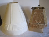 Lot - 5 Various Lamp Shades Pleated, Fringed & Others