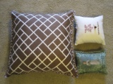 Accent Pillows Brown/White Down Filled Pillow, Tapestry Willow Angel Design