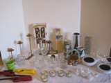 Lot - Sculptured Taper Candles, Votive Candle Holders