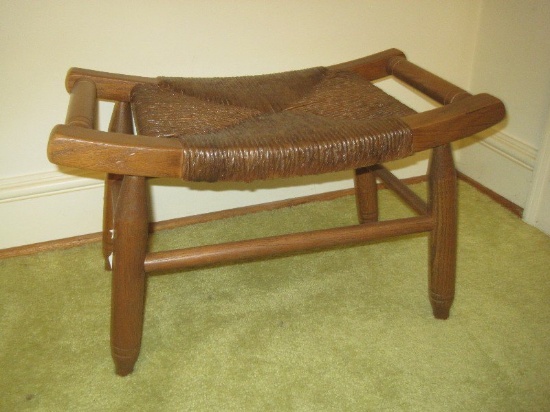 Oak Rush Saddle Foot Stool