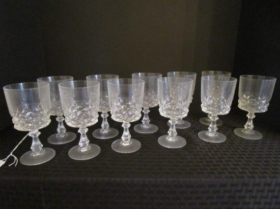 11 Crystal Glass Diamond/Floral Cut Pattern