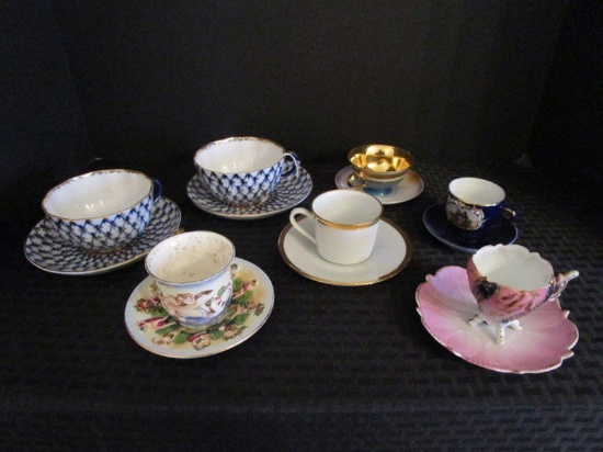 Lot - Decorative China/Porcelain Cups/Saucers, S.G.K. Nymph/Myth Design