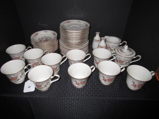 Noritake Ivory China 'Asian Song' © Japan Lot - 10 Saucers, 10 Cups, 10 Plates 6 1/4" D