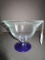 Glass Bowl w/ Blue Stem/Base