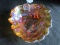 Amber Iridescent Indiana Glass Leaf/Berry Pattern/Design Triangle Dish