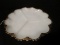 Milk Glass Condiment Dish w/ Beaded/Radiance Style Gilted Rim