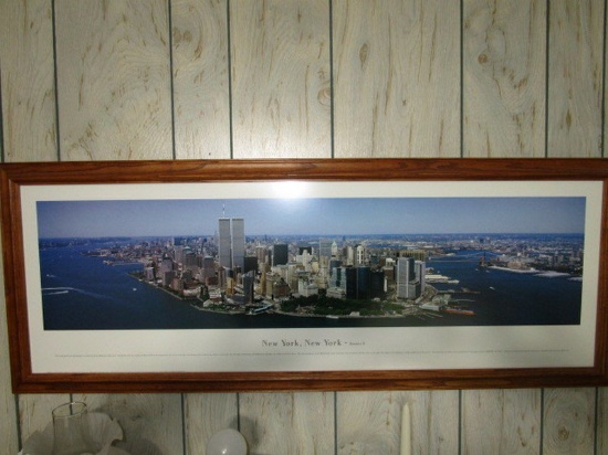 "New York, New York" Series 6 Panoramic Photo in Wood Frame/Matt