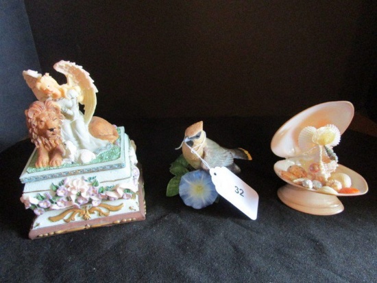 Lot - Lenox Fine Porcelain Cedar Wax Wing Décor