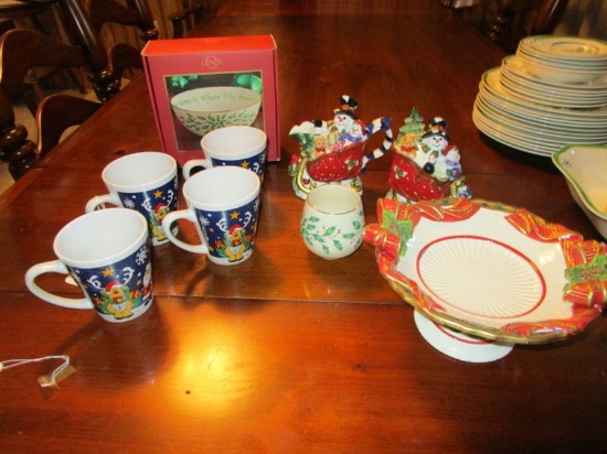 Christmas Lot - Lenox Porcelain Holiday Sentiment Bowl "Home Is Where the Heart Is" 7 1/4" D