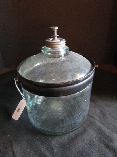 Vintage The Cleveland Metal Product Co. Kerosene Jar, Hand Pumped w/ Handle Metal Lid