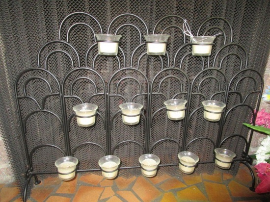 Metal Wire Frame Votive Candle Holder 12 Candles