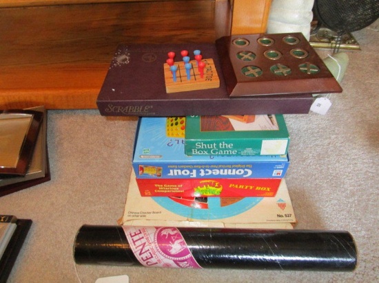 Game Lot - Pente, Scrabble, Connect Four, Apples-To-Apples, Shake The Box, Etc.