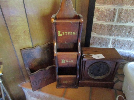 Lot - Vintage Wooden Standing Desk Clock