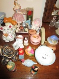 Misc. Lot - Pink Stone Powder Dishes, Holly Hobbie Blue Girl Stoneware Bowls