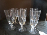 6 Highball Glasses w/ Hexagonal Cut Base/Stem