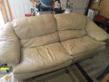 Cream 2 Seat Couch Faux Leather