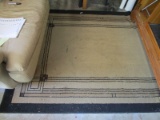 Square/Lined Patterned Black/Cream/Colored Squares Rug