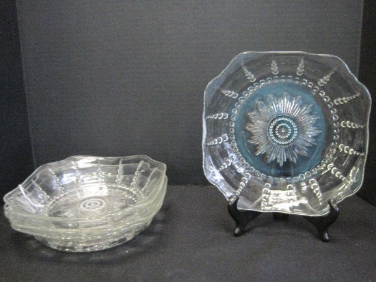 4 Depression Glass Columbia Pattern Coupe Soup Bowl by Federal Glass Co.