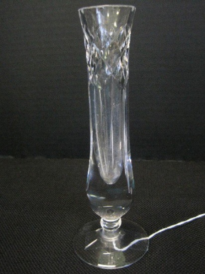 Crystal Footed Bud Vase Diamond & Vertical Pattern