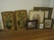 Lot - 2 Plaster Relief Fruit/Floral Wall Plaques Framed Birds & Other Prints
