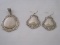 Set Stamped 925 Pendant & Pair - Pierced Earrings Traditional Embellished Design