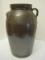 #5 Southern Pottery Double Handled Churn Crock Brown Glass