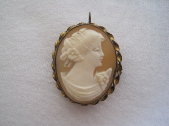 Stamped 1-200 12K Cameo/Brooch