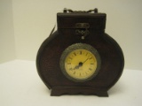 Decorative Box w/ Battery Powered Clock & Hinged Antiqued Patina