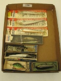 9 Fishing Lures Rebel F101 Silver, F201 Silver, Natural Ike 3 Smithwick Minnows & Other