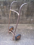 Vintage Metal Barrel Hand Truck w/ Pneumatic Wheels