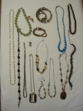 Lot - Fashion Jewelry Sets, Black Beaded Choker, Sterling Multi-Stand Necklaces