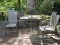 Aluminum Patio Table w/ Umbrella Stand Base & 6 Chairs